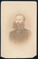 1865 Szilády Áron (1813-1873) református lelkész, irodalomtörténész, nyelvész, orientalista, országgyűlési képviselő, az MTA tagja; vizitkártya Schrecker Ignác (1834-1888) pesti műterméből, alja vágott, 9,5x6 cm