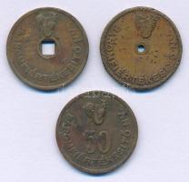 ~1950. "Baromfiértékesítő Nemzeti Vállalat" Cu bárcája 1, 10, és 50db ketrecről (3xklf) T:...