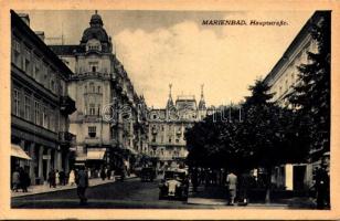 1916 Mariánské Lázne, Marienbad; Hauptstrasse / street automobile (EK)