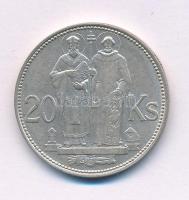 Szlovákia 1941. 20K Ag &quot;Cirill és Metód&quot; T:AU,XF  Slovakia 1941. 20 Korun Ag &quot;St. Kyrill and St. Methodius&quot; C:AU,XF  Krause KM#7.1