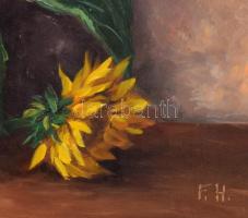 F. H. jelzéssel: Napraforgók. Olaj, vászon, 60x80 cm