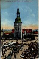 Oslo, Christiania, Kristiania; Stortorvet og Vor Frelsers Kirke / market, church (EK)