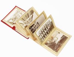 cca 1890-1910 Souvenir de Genes (Genova), leporelló 24 db fekete-fehér fotóval, dekoratív egészvászo...