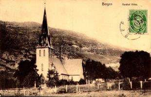 1913 Bergen, Aarslad Kirke / church. TCV card