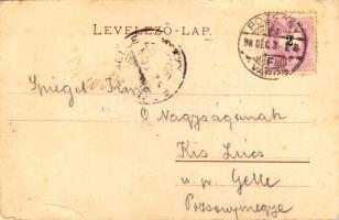 1898 (Vorläufer) Pozsony, Pressburg, Bratislava; Sétatér és városi színház, villamos. Kozics Ede kia...