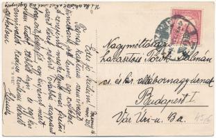 1916 Pozsony, Pressburg, Bratislava; Pozsony-Bécs villamos vasút Ligeti állomás, vasútállomás, vonat...