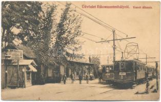 1917 Budapest XVI. Rákosszentmihály, HÉV (Helyiérdekű Vasút) Villamos vasútállomás (későbbi Nagyicce HÉV megálló, 1950 körül lebontották) (EK)