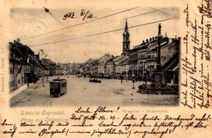 1902 Sopron, Várkerület, villamos. Kummert L. kiadása (EB)