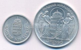 1943. 1P Al ritkább évszám! + 5P Al "Horthy Miklós születésének 75. évfordulójára" T:AU,XF...