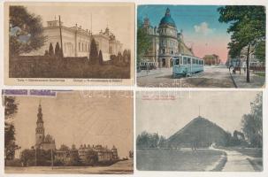 16 db RÉGI lengyel és észt város képeslap vegyes minőségben / 16 pre-1945 Polish and Estonian town-view postcards in mixed quality