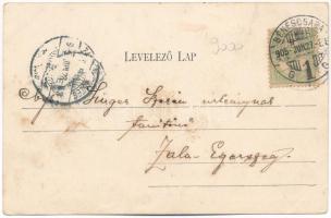 1905 Békéscsaba, Békés-Csaba; Kossuth tér, motor, városi vasút. Corvina könyvnyomda kiadása (EK)