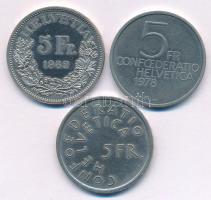 Svájc 1975. 5Fr Cu-Ni "Európai Műemlékvédelmi Év" + 1978. 5Fr Cu-Ni "Henry Dunant&quo...