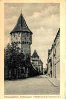 Nagyszeben, Hermannstadt, Sibiu; Befestigungstürme, Harteneckgasse / Erődítési tornyok, Harteneck utca. Kunstanstalt Jos. Drotleff Nr. 38. 1917 / fortified towers, street view (EK)