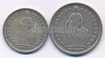 Svájc 1914. 1Fr Ag + 2Fr Ag T:XF-F patina Switzerland 1914. 1 Franc Ag + 2 Francs Ag C:XF-F patina K...