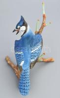 Herendi Kék szajkó. Jelzett, kézzel festett, hibátlan, dobozában, 20x18 cm. /// Herendi Blue Jay. Si...