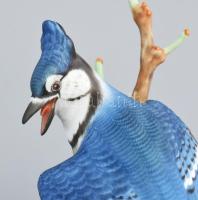 Herendi Kék szajkó. Jelzett, kézzel festett, hibátlan, dobozában, 20x18 cm. /// Herendi Blue Jay. Si...