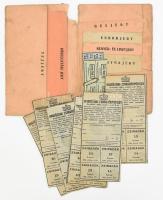 cca 1940-1944 Összesített kombinált jegytárca, Szabó Lajosné fűszer, csemege és hentes áru különlege...