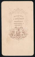 cca 1860-70 Katonatiszt portréja, keményhátú fotó J. Springer (Freiwaldau, Gräfenberg & Karlsbru...