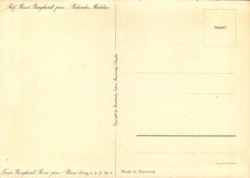 Pihenő lány / Ruhendes Mädchen. Kunstverlag Erhard Bunkowsky Dresden Nr. 9. s: Tanár Burghardt Rezső...