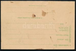 1914 5f díjjegyes Vöröskereszt válaszos tudakozólap - tőlap, használatlan