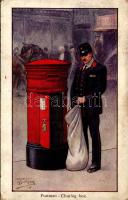 1915 Postman clearing box. C.W. Faulkner & Co. Series 1072. s: Ernest Ibbetson (EK)