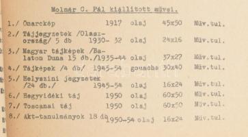 Hat festőművész kiállítása Ernst Múzeum 1954. április 6-25. A kiállító művészek: Biai Főglein István...