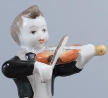 Hollóházi hegedűs. Jelzett, m: 14 cm