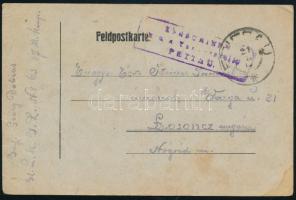 1917 Feldpostkarte Losoncra "PETTAU" cenzúrával