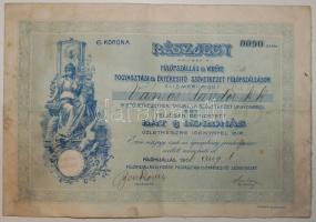 1906 6 Korona részjegy Fülöpszállás és Vidéke fogyasztási és értékesítő szövetkezettől