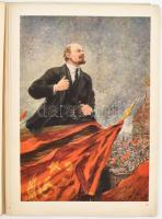 cca 1950 V. I. Lenin, mappa 10 db képpel (ebből 3 színes), kiadja: Művészeti Alkotások N.V. (A mappa...