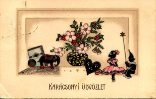 1943 Karácsonyi üdvözlet / Christmas greeting art postcard with toys (EK)