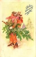 1936 Boldog karácsonyi ünnepeket / Christmas greeting art postcard s: K. Sávely D. (fl)