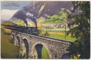 1924 Tauernbahn, Weitmoser Viadukt / railway bridge, locomotive, train