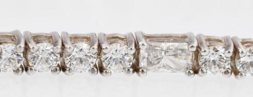 Ezüst (Ag) karkötő, fehér kövekkel, jelzett, bruttó: 11,5g