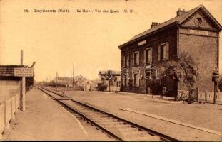 Zuydcoote, La Gare, Vue des Quais / railway station (glue mark)