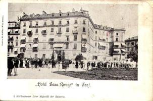 Genf, Geneve; Hotel Beau Rivage, Sterbezimmer Ihrer Majestät der Kaiserin / Erzsébet királyné (Sissi) haldokló szobája a genfi szállodában, ahol halálos merényletet követtek el ellene / Hotel room of Empress Elisabeth of Austria (Sisi) in Geneva, where she was stabbed fatally by Italian anarchist Luigi Lucheni (felszíni sérülés / surface damage)