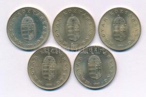 1992-1996. 100Ft Cu-Ni-Zn (5xklf) T:AU,XF kis karcok Hungary 1992-1996. 100 Forint Cu-Ni-Zn (5xdiff)...