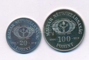1984. 20Ft Cu-Ni "FAO - Védd az erdőt" + 100Ft Cu-Ni "FAO - Ha kivágod, ültess is&quo...
