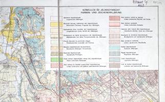 A Cserhát-hegység földtani térképe. Felvette: id. Noszky Jenő 1911-1937. Mérték: 1:75,000. (1938)
B...