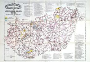 Magyarország szikes területeinek és mészkőbányáinak térképe (vasút- és úthálozattal). Mértéke: 1:550...