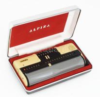 Alpina mechanikus kalkulátor, jó állapotban, dobozában, 8x17 cm. Ritka!