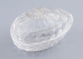 Parád Crystal tojás alakú bonbonier. Címkével jelzett, kis pattogzással, 10x6,5 cm