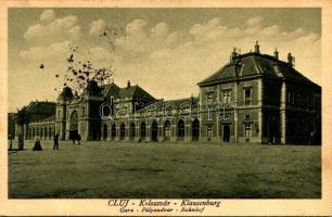 1940 Kolozsvár, Cluj; pályaudvar, vasútállomás / Gara / Bahnhof / railway station + &quot;1940 Kolozsvár visszatért&quot; So. Stpl. (EK)