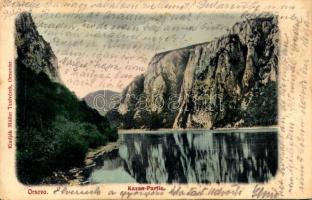 1906 Orsova, Kazan-Partie / Cazane / Kazán-szoros. Müller Testvérek kiadása / gorge (fl)