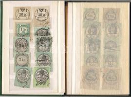 100 db magyar illetékbélyeg berakóban 1863-1945