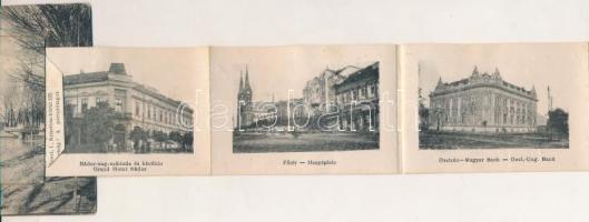 Békéscsaba, Körösparti részlet. Tevan Adolf utóda Gombos Sámuel kiadása. Leporellólap 10 képpel, köz...