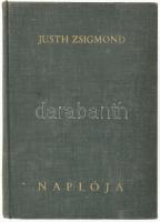 Justh Zsigmond naplója. Sajtó alá rendezte, bevezető tanulmányokkal és jegyzetekkel ellátta: Halász Gábor. Bp., [1941], Athenaeum, 1 t. + 429 p. + 11 t. Első kiadás. Kiadói aranyozott egészvászon-kötés, kissé kopott borítóval, ceruzás aláhúzásokkal és bejegyzésekkel, egy kijáró táblával.