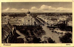 1937 Kecskemét, látkép, zsinagóga. Berta J. kiadása (EK)