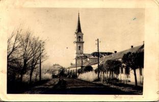 1944 Dévaványa, utca, Református templom. photo (kopott sarkak / worn corners)