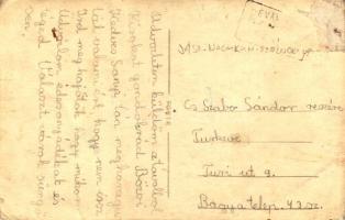 1944 Dévaványa, utca, Református templom. photo (kopott sarkak / worn corners)